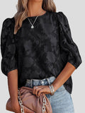 Floral Print Puff Half Sleeves Blouse Shopvhs.com