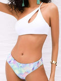 Front One-shoulder Sports Cutout Bikini Two-piece Swimsuit Shopvhs.com