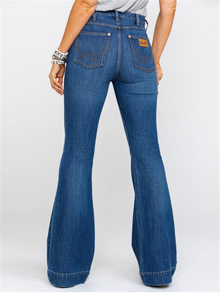 Front Zipper Pocket Denim Flare Pants Shopvhs.com