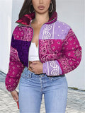 Full Zipper Lapel Collar Thicken Long Sleeve Cropped Padded Coat Shopvhs.com