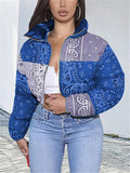 Full Zipper Lapel Collar Thicken Long Sleeve Cropped Padded Coat Shopvhs.com