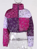 Full Zipper Lapel Collar Thicken Long Sleeve Cropped Padded Coat Shopvhs.com