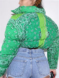 Full Zipper Lapel Collar Thicken Long Sleeve Cropped Padded Coat Shopvhs.com