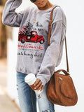 Hallmark Print Round Neck Long Sleeve T-Shirt Shopvhs.com