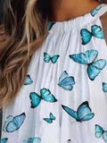 Halter Off Shoulder Burrterfly Printed Tank Top Shopvhs.com