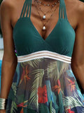 Hanging Neck Print One Piece Swimsuit Shopvhs.com