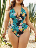 Hawaii Style Open Back One-piece Swimsuit