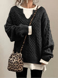 Hemp Pattern Casual Knitted Sweater Shopvhs.com