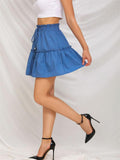 High Waist Elastic Solid Color Skirt Shopvhs.com