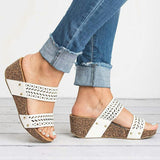 Hollow Cut Wedge Sandals Slippers Shopvhs.com