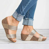 Hollow Cut Wedge Sandals Slippers Shopvhs.com