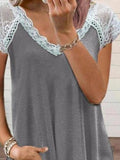 Lace Stitching Short-sleeved T-shirt Shopvhs.com