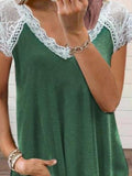 Lace Stitching Short-sleeved T-shirt Shopvhs.com