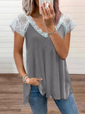 Lace Stitching Short-sleeved T-shirt Shopvhs.com
