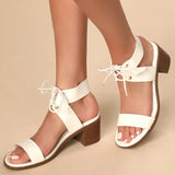 Lace-Up High Chuny Heel Sandals Shopvhs.com