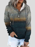 Landscape Drawstring Button Pocket Hoodie Shopvhs.com