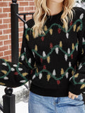 Lantern Printed Pullover Long Sleeve Sweater Shopvhs.com