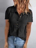 Lapel Button Short Sleeve T-Shirt Shopvhs.com