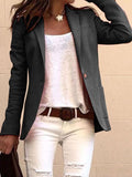 Lapel Button Slim Long Sleeve Blazer Shopvhs.com