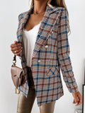 Lapel Check Pocket Button Blazer Shopvhs.com