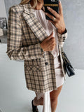 Lapel Check Pocket Button Blazer Shopvhs.com