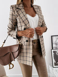 Lapel Check Pocket Button Blazer Shopvhs.com