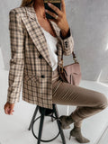 Lapel Check Pocket Button Blazer Shopvhs.com