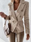 Lapel Check Pocket Button Blazer Shopvhs.com