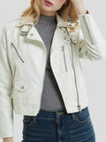 Lapel Collar Button Motorcycle PU Short Leather Jacket Shopvhs.com