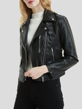 Lapel Collar Button Motorcycle PU Short Leather Jacket Shopvhs.com