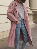 Lapel Double-Breasted Long Woolen Coat Shopvhs.com