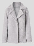 Lapel Long Sleeve Granular Velvet Solid Coat Shopvhs.com