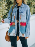 Lapel Pocket Denim Stitching Woolen Retro Coat Shopvhs.com