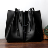 Large-Capacity Leather Solid Color Handbag Shopvhs.com