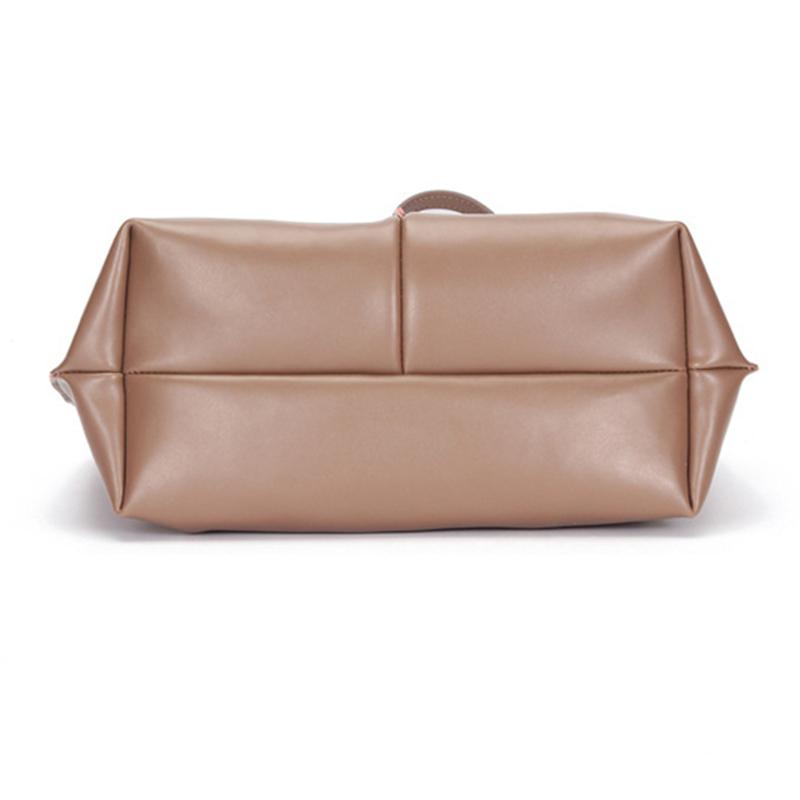 Large-Capacity Leather Solid Color Handbag Shopvhs.com