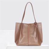 Large-Capacity Leather Solid Color Handbag Shopvhs.com