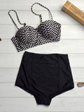 Leaf Printed High Waist Two Piece Swimsuits Shopvhs.com