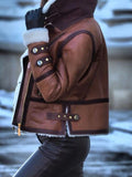 Letter Zipper Sheep Cake Wool Composite Leather Jacket Shopvhs.com