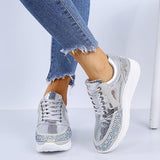 Lightweight Rhinestone Deco Lace Up Sneakers Shopvhs.com