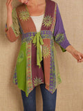 Long-sleeved tie-waist ethnic jacket Shopvhs.com