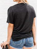 Loose Button Short Sleeve T-Shirt Shopvhs.com