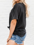 Loose Button Short Sleeve T-Shirt Shopvhs.com