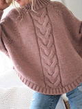 Loose High Neck Long Sleeve Sweater Shopvhs.com