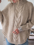 Loose High Neck Long Sleeve Sweater