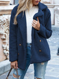 Loose Lapel Button Long Sleeve Fleece Coat Shopvhs.com