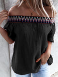 Loose One Neck Off Shoulder Short Sleeve T-Shirts Shopvhs.com