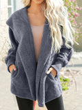 Loose Pocket Reversible Fleece Hooded Coat Shopvhs.com