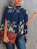 Loose Print Slit Doll Sleeve Blouse Shopvhs.com
