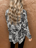 Loose Print V-Neck Long Sleeve Blouse Shopvhs.com