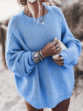 Loose Round Neck Long Sleeve Sweater Shopvhs.com